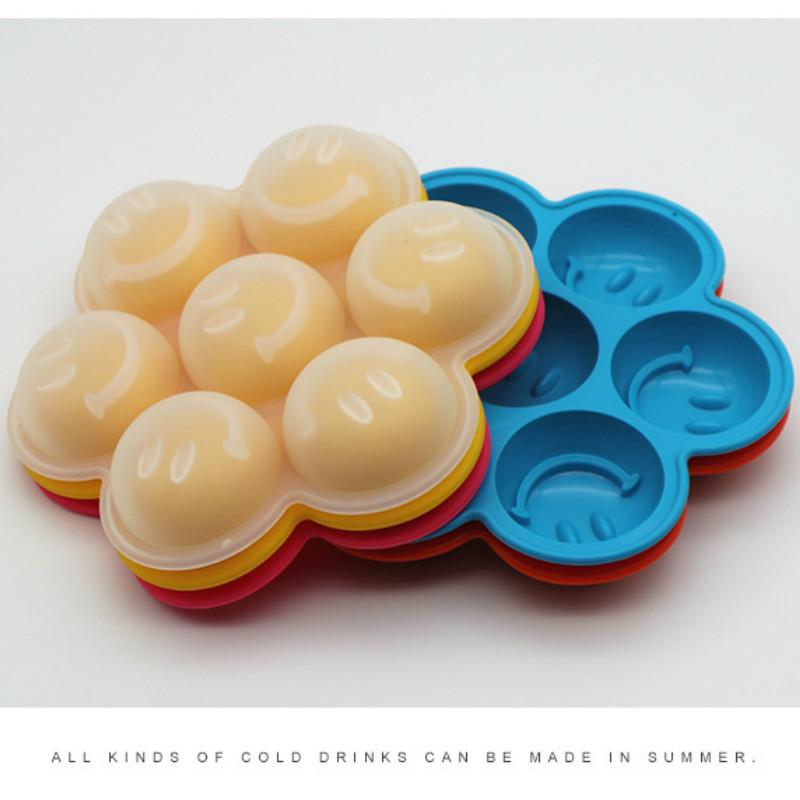 Силиконовый лоток для льда с 7 отверстиями, креативный смайлик, силиконовая форма для льда, силиконовая форма
