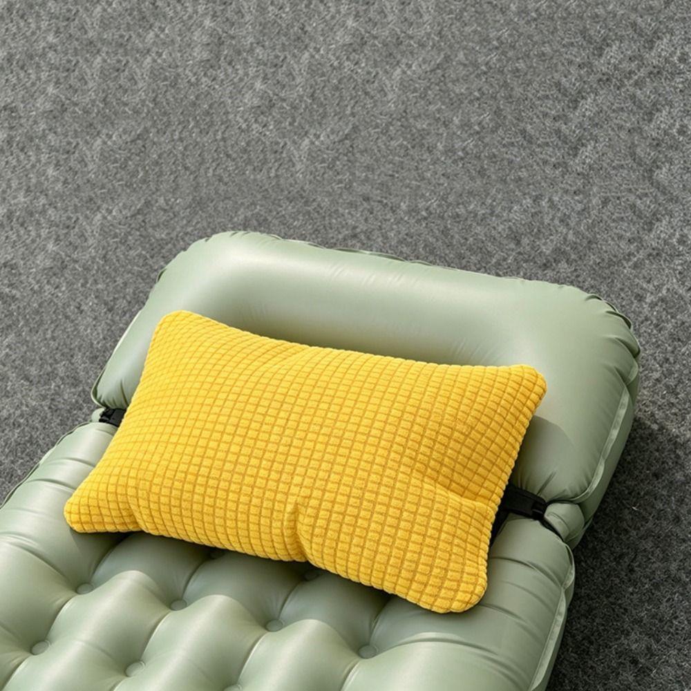 Grid Pattern Pillow Storage Bag 2-in-1 Camping Headrest Durable Travel Pouch  Camping Sleep