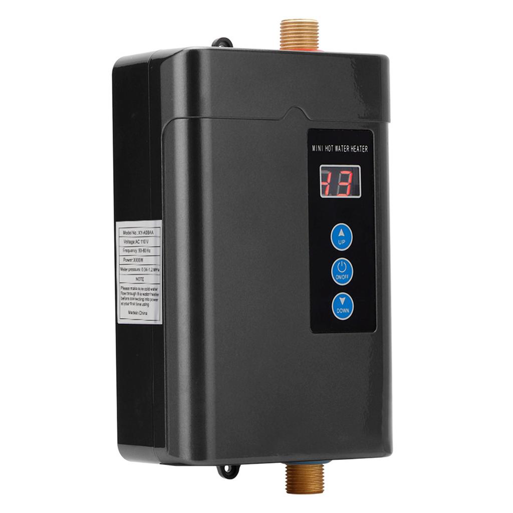 Household Mini Electric Water Heater Instant Tankless Water Heater Heating MachineBlack US Plug