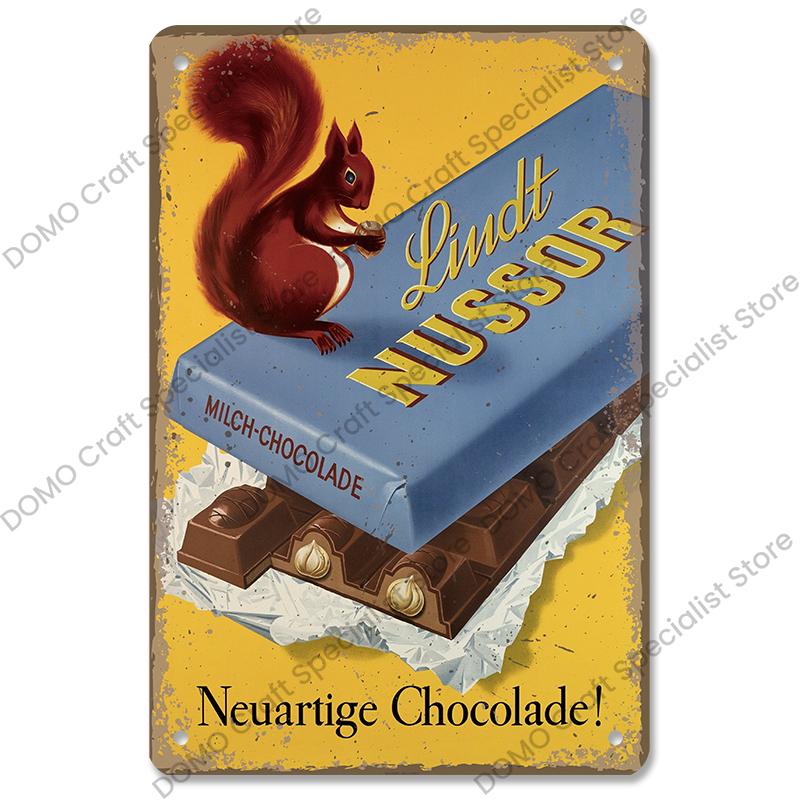 Шоколадная металлическая табличка Винтажная Вкусная шоколадная плитка Торт Металлические жестяные таблички Ретро Декор для стен Кофейня Десертный дом Пекарня