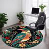 1PC Floral Bird Office Round Area Rug, Mat Suitable For Office, Under Office Chairs Bedroom Living Room Home Decor, Room Deco