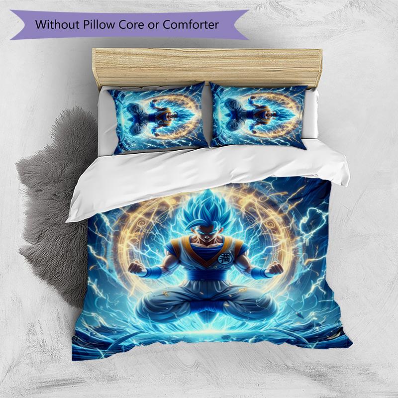 Naruto Pattern Printed 3PCS Bedding Set, Soft Skin-Friendly Washable Duvet Cover & Pillowcases Set