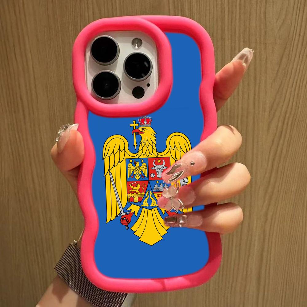 Ae94 Республика Молдова Флаг защитные чехлы для телефонов Samsung S24 Plus S23 Ultra A14 A55 A06 Honor X9b Motorola OnePlus Big Wave TPU задняя крышка