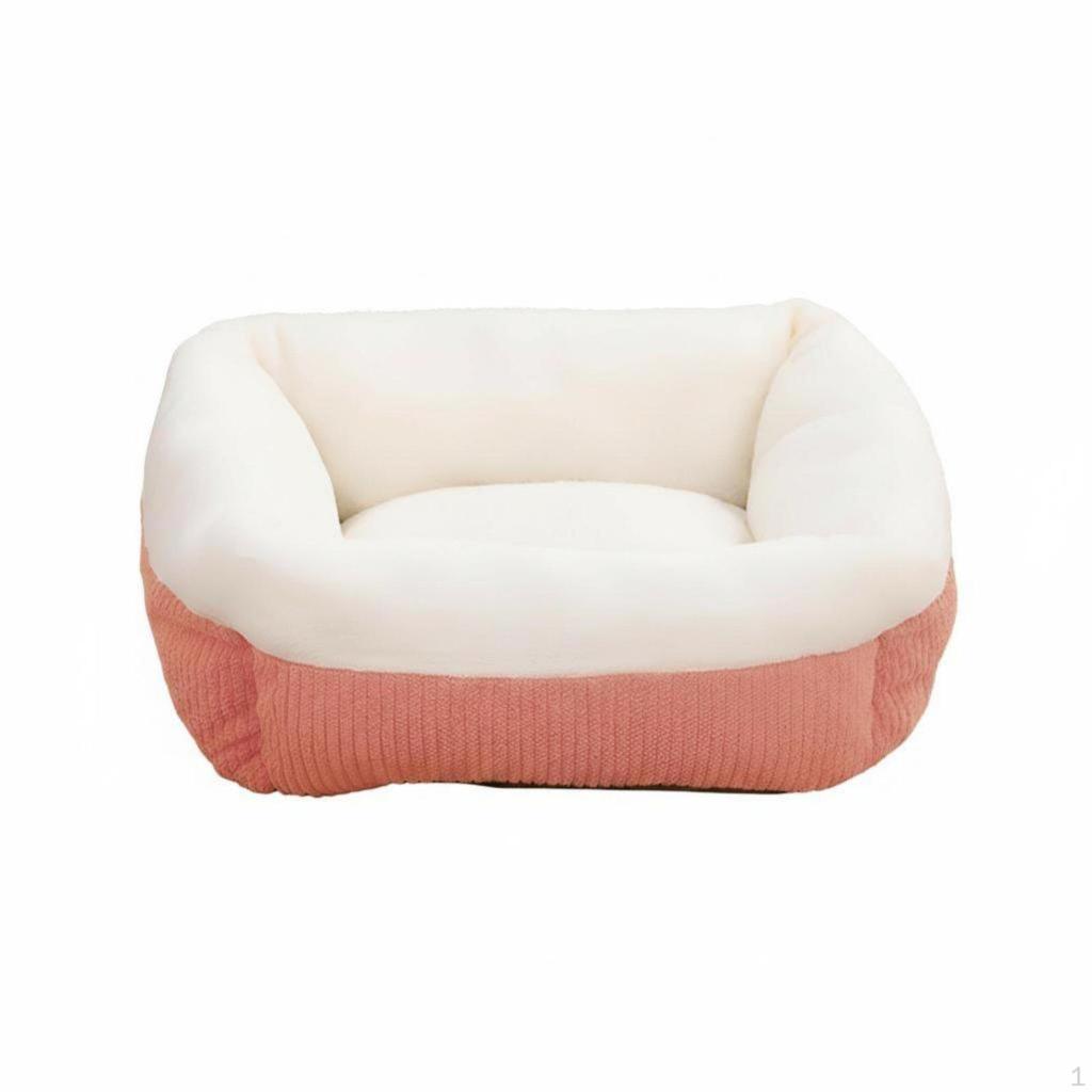 Cat Bed, Four Seasons Pet Thick Warm SemiEnclosed Mat for Cats and Small Dogs M Orange