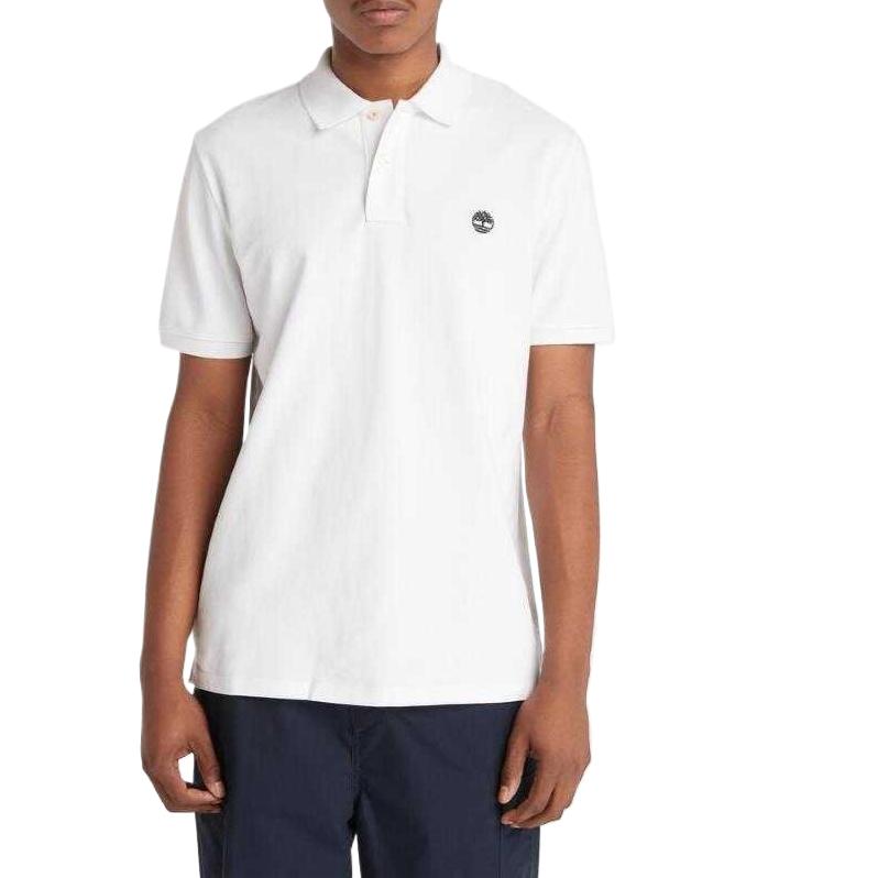 Timberland Polo Shirts Men's White Polo Collar Moderate Straight Fit TB0A24H21001