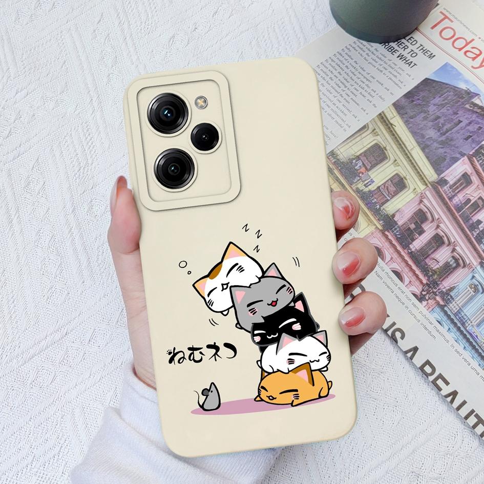 Phone Case For Xiaomi Poco M4 Pro X5 Pro C40 C50 C55 X3 X4 M3 Cute Shockproof Soft Liquid Silicone Matte Cover Cartoon Pattern For Xiaomi Poco Bumper