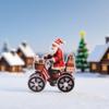 Creative Acrylic Santa Claus Figurine Cartoon Cute Snowman Bicycle Decoration Decorative Christmas Ornament Party Gift