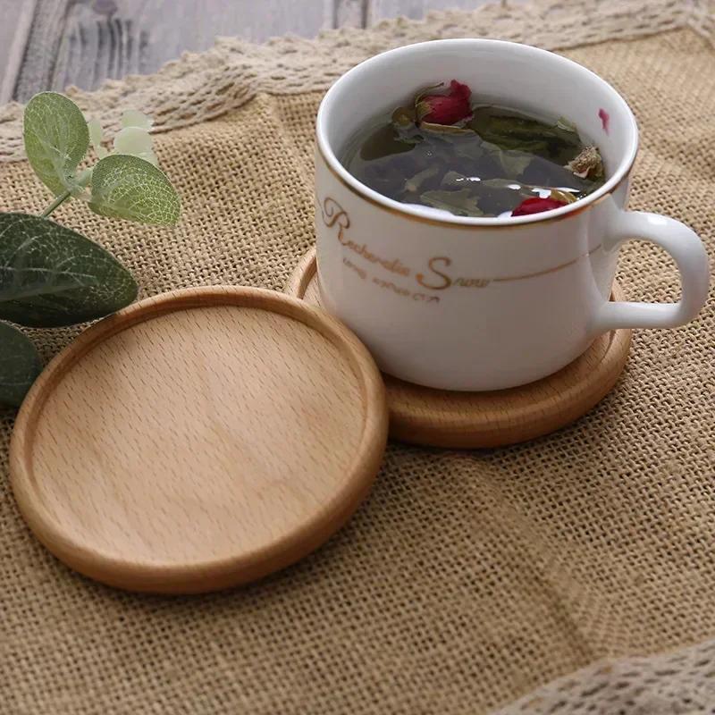 1PCS Wood Placemats Coasters Tea Coffee Cup Pad Decor Durable Heat Resistant Square Round Drink Mat Bowl Teapot Holder 88cm