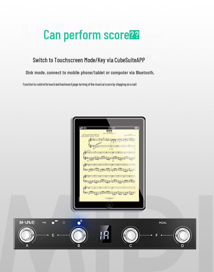 M-VAVE Chocolate MIDI Bluetooth Music Controller & Page Turner