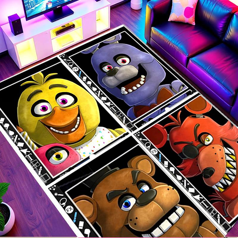 Five Nights at Freddy's Print Rug, Washable Floor Carpet, For Entryway Dorm Laundry Room Office Study, Home Decor Birthday Christmas Gift