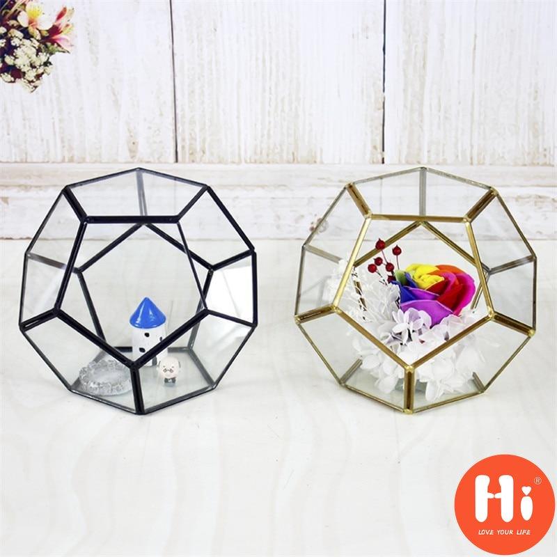 Привет Офис Настольный Дисплей Плантатор Суккуленты Горшок Цветочный Горшок Сказочный Сад Многогранник Стеклянный Геометрический Террариум БонсайПривет