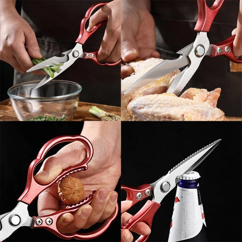 Stainless Steel Kitchen Scissors Household Strong Chicken Bone Scissors Multipurpose Kitchen Shears for Meat Fish Vegetables5