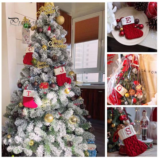 Рождественский носок с ремешком, большая емкость, насыщенный цвет, классический дизайн с буквами, чулок, подвесное украшение