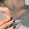 Heart Pendant OT Buckle Necklace - Versatile Women's Choker & Clavicle Chain Jewelry