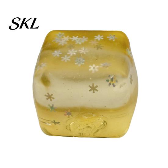 Lemon Stress Relief Toy Transparent Squeeze Toy, Jellyfish Ice Cream Reduction Soft Clear Cube Sensory for Kids Adults