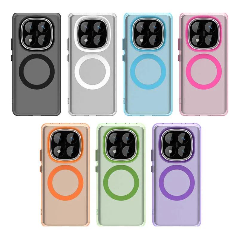 Для Magsafe Магнитный чехол для телефона Redmi Note 14 Pro Plus Note13Pro+ 14C 13R Pro POCO C75 Candy Color Полупрозрачный ПК ТПУ Ударопрочный бампер Чехол