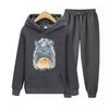 Женский комплект с капюшоном с длинными рукавами, комплект с капюшоном из японского аниме с рисунком Тоторо, женские толстовки с капюшоном с рисунком Тоторо