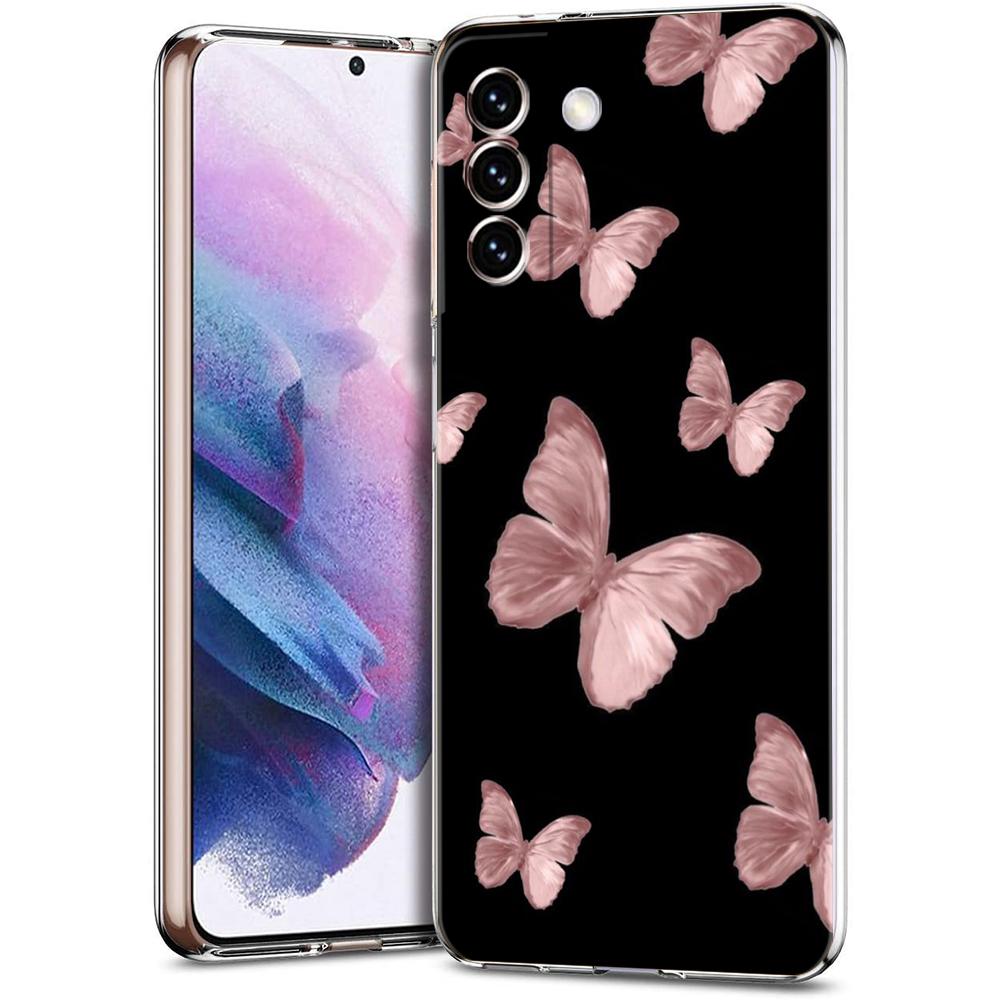 Золотой Розовый Розовый Блестящие Сердечки Чехол Для Телефона Для Samsung Galaxy S24 Ultra S23 FE S22 S20 S21 5G S10 S9 Plus S10E S8 Мягкая Прозрачная Крышка