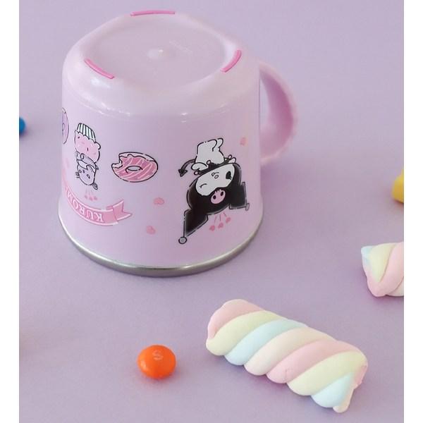 Lilpang Детская чашка Kuromi с нескользящей ручкой, нержавеющая сталь, 250 мл, разные цвета, 2 шт.