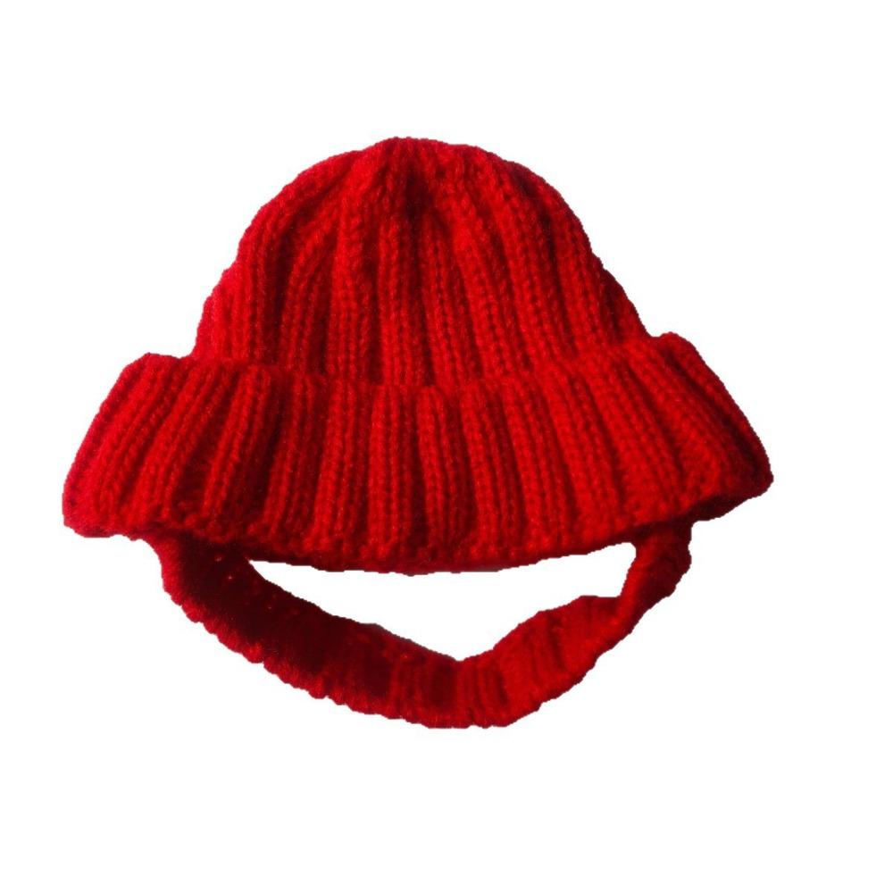 Вязаная шапка для питомца Вязаная шапка Теплая Теплые наушники Головной убор Собака Шапка-бини Новый год