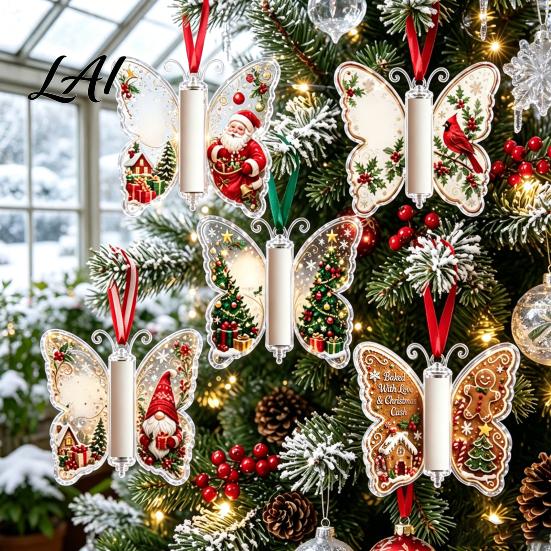 Handy Cash Envelope Alternative 2Pcs Acrylic Butterfly Money Holder Hanging Ornaments Decorative Pendant for Christmas Holiday Display Tree