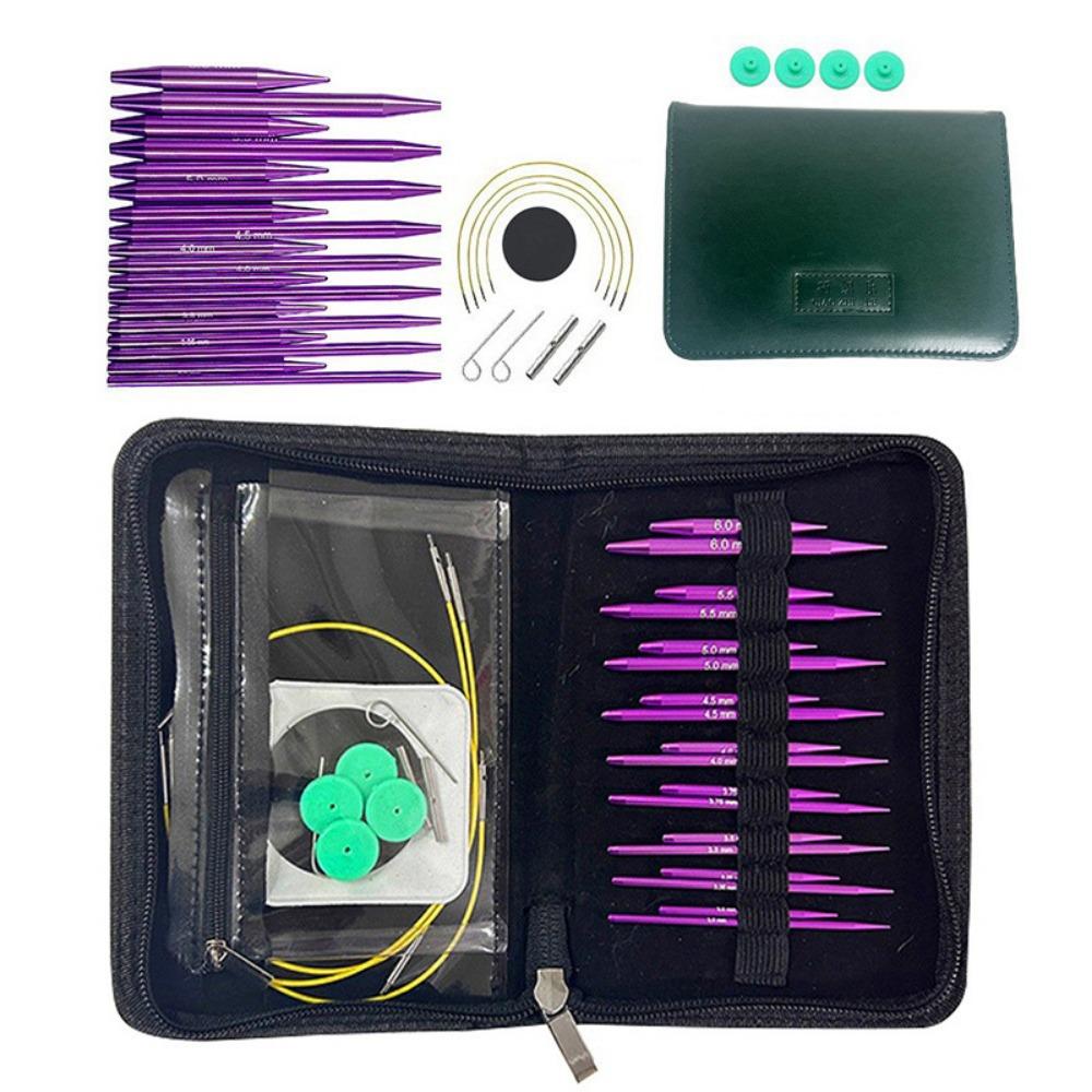 Набор спиц для вязания ручной работы Съемный чехол для вязания крючком для носков Шарфов Перчаток Свитеров