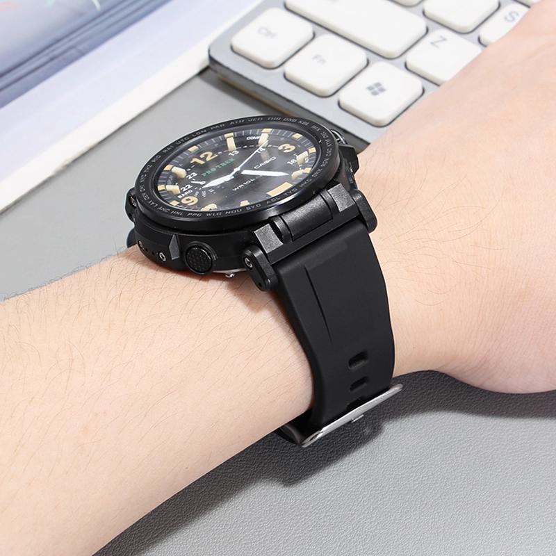Силиконовый ремешок для часов Prw30 23 мм для Casio PROTREK PRW60 70 50 30 Ремешок PRW6800 PRW6900 Водонепроницаемый резиновый ремешок для часов Браслет Мужской