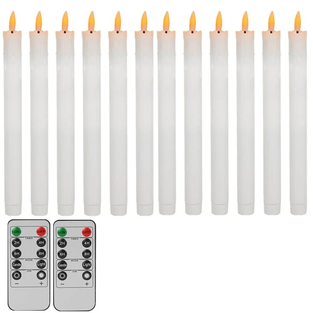 Flameless Flickering Taper Candles With/without Remote Control Timer Dimmer Battery Operated Candlesticks for Christmas Wedding