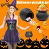 Halloween Witch Cauldron Pumpkin Ghost Candy Bucket Plastic Mini Holder Trick Or Treat Party Supplies Decoration