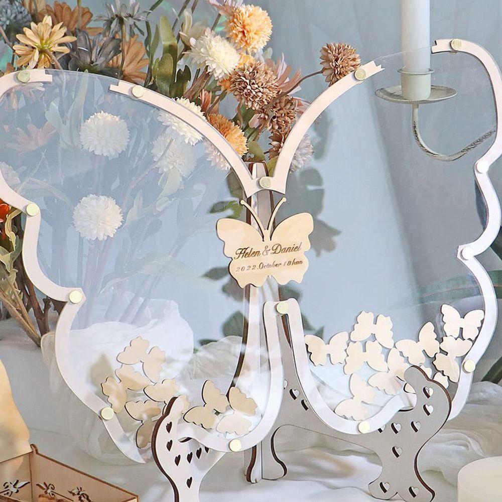 Butterfly Shape Butterfly Check-in Desk Custom Name Wedding Message Board Baby Shower