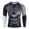 Мужская спортивная компрессионная футболка с длинным рукавом - Эластичная, Дышащая, для баскетбола, бега, фитнеса.