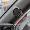 2Pcs Carbon Fiber Look Car Door Stereo Speaker Cover Trim For Ford Mustang 15-18