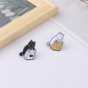Cute Cat Brooch Black and White Cat Couple Pin Trinkets Clothing Accessories Sweet Metal Badge Pin