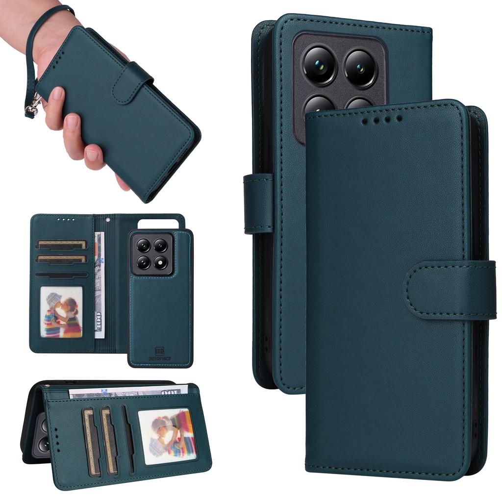 Для Xiaomi 14T Pro Магнитный чехол BETOPNICE Съемный чехол для телефона из ПУ кожи с ремешком