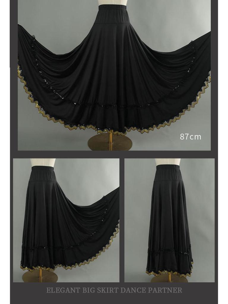 Square Dance Stage Costume: High Waist Ethnic Swing Skirt for Women (Adult, Spring/Summer)