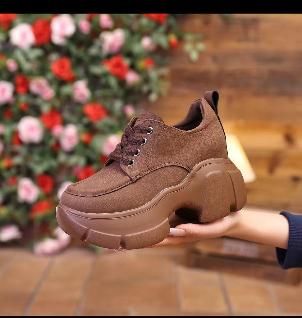 2024 Новые массивные кроссовки женские весна-осень толстая подошва повседневная обувь женская мода искусственная кожа платформа Zapatillas De Deporte