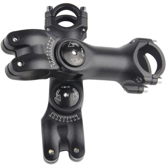 Вынос велосипедного руля ± 60 градусов Регулируемый дизайн с шестиугольными отверстиями Прочный и простой в сборке Подходит для рулей диаметром 31,8 мм и трубок диаметром 28,6 мм для шоссейных велосипедов MTB