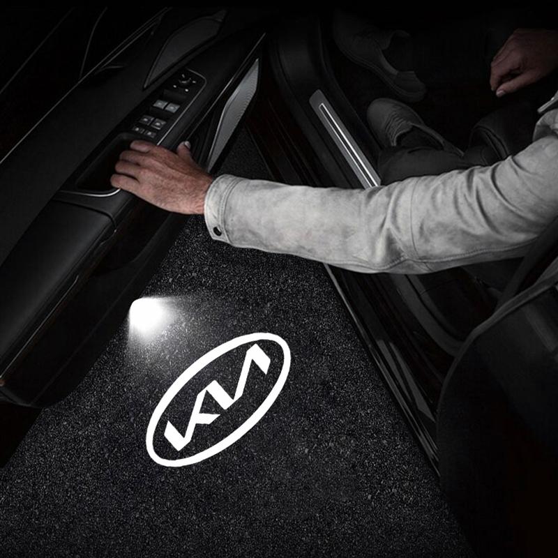 AABFU1 2Pcs LED Car Door Projector Logo High Definition Welcome Light For KIA K5 K9 Sorento Ceed Sportage Carnival Stinger Forte Niro