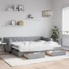 VidaXL Daybed with Trundle and Drawers Light Grey 80x200 Cm Fabric 3197457