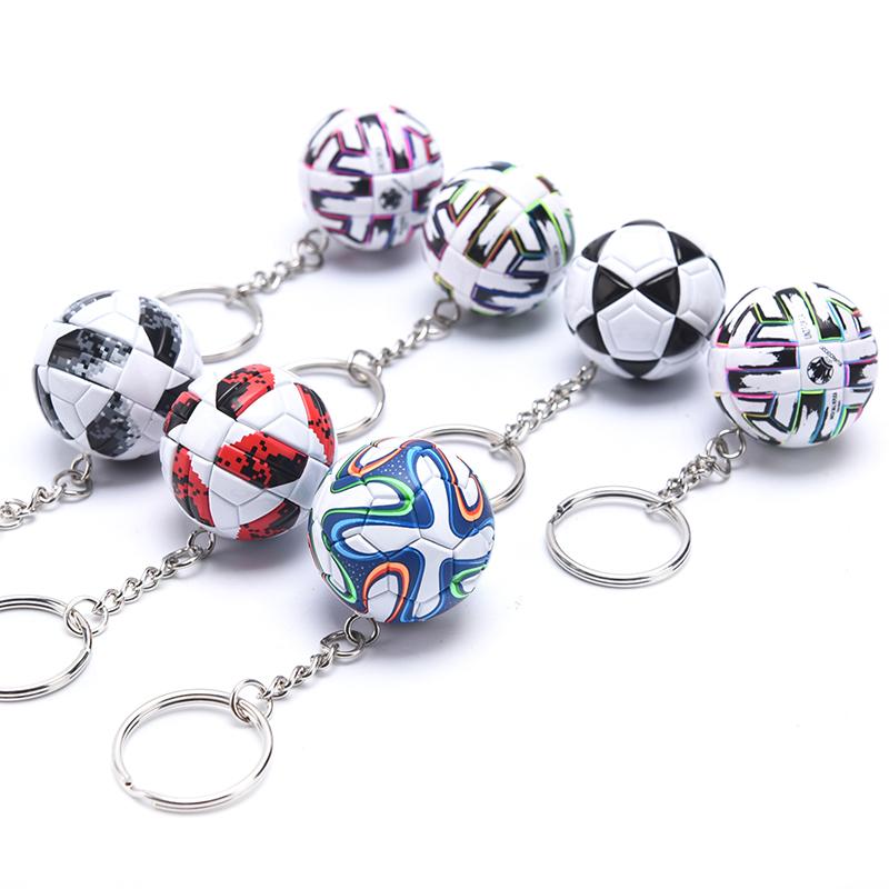 3D Sports Football Souvenirs Pu Leather Keyring Men Soccer Fans Keychain Pendant