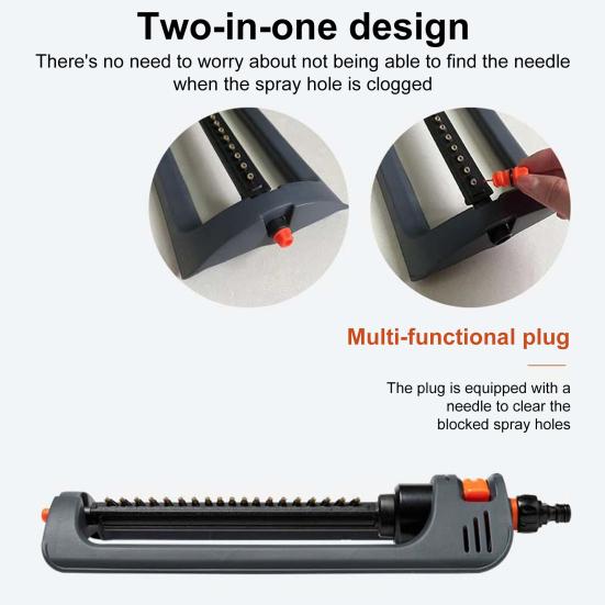 Осциллирующий дождеватель с 19-луночной насадкой, газонный дождеватель с широким охватом, поливной дождеватель для полива газонов на патио и дворе