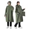 HINOKAZE Cycling Raincoat Construction with Highly and Rain Bike Backpack Reflective Tape Army [Lightweight Water-Resistant TPU] Women's Men's Poncho,