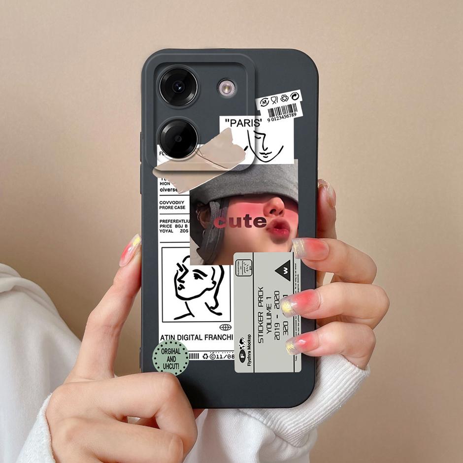 For Xiaomi Poco M7 Pro 5G Case Cute Cartoon Sweet Girl Silicone Soft Protective Back Cover For XiaomiPocoM7 Pro 5G Fundas Coque