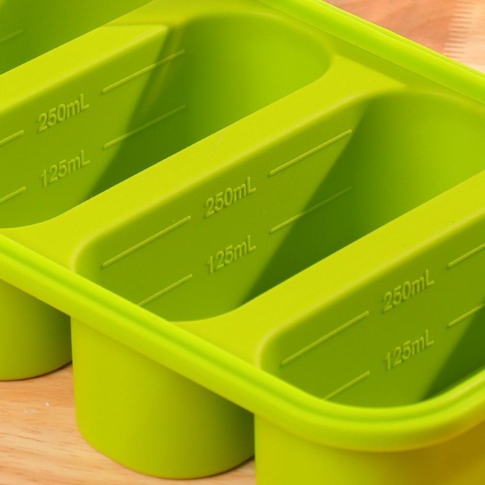 With Lid Freezer Soup Tray Silicone Food Meal Molds Multipurpose Soup Ice Cube Molds Soup Storage