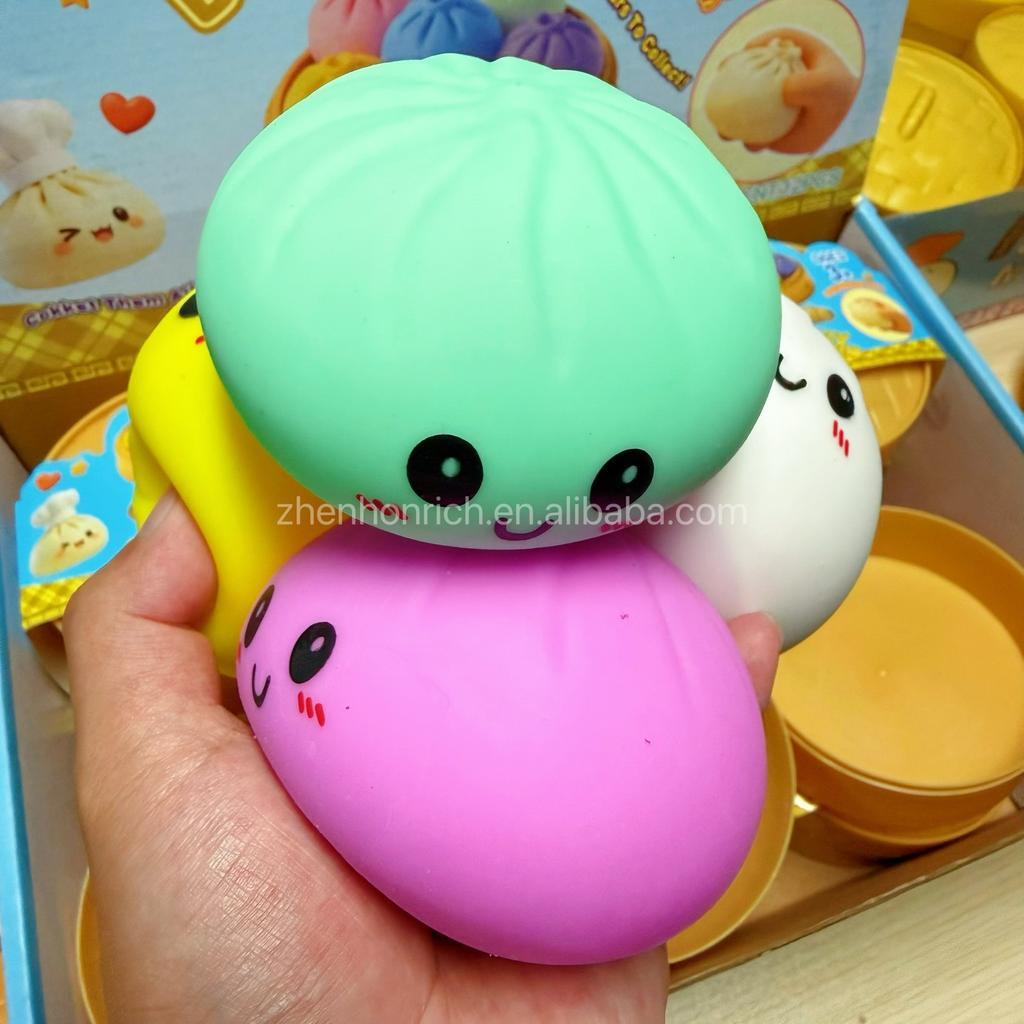 2026 Rainbow Dumplings Squishy Stress Relieving Toy Food-shaped Novelty Taba Flour Dumpling Squeeze Fidget Toys