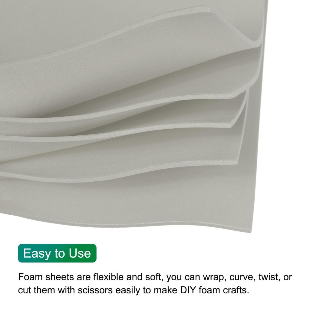 uxcell EVA Foam Sheets Gray x 2mm Thick Craft Foam EVA Sheets Costume Arts Crafts Projects Set of 5 35.4" 19.7" &