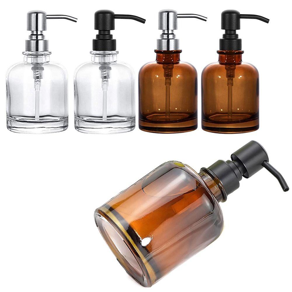 Refillable Liquid Brown Soap Bottle 12Oz Hand Soap Containers Clear Soap Dispenser Kitchen