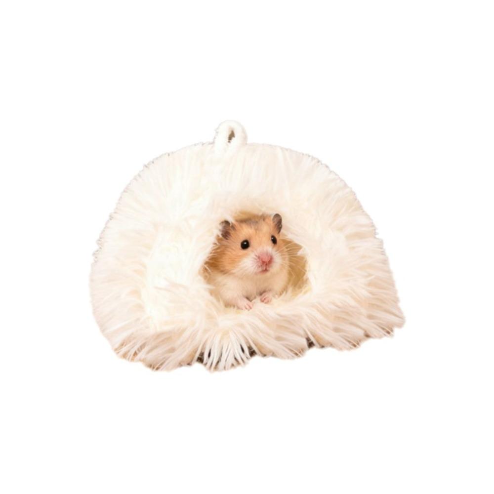 Fluffy Warm Hamster Plush Nest Comfortable Soft Rabbit Sleeping Nest Non-slip Windproof Hamster Cage Cage Decoration