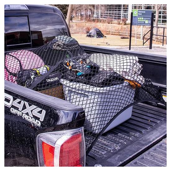 Highly elastic cargo net, simple truck bed cargo net storage rack, suitable for daily light trucks, 4'x4' can be stretched to 7'x7' (single layer)