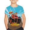 Blaze and the Monster Machines Shorts Sleeve Kids Girl Boys T-shirts Printed Little Girl Top Baby T Shirts Children Toddler Clothes
